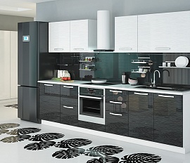 Кухонный гарнитур «Скайлайн» №1 (СКАЙЛАЙН (Белый)/СКАЙЛАЙН (Черный))
