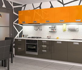 Кухонный гарнитур «Бьюти» №1 (БЬЮТИ (Оранж)/БЬЮТИ (Грэй))