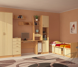Мебель для детской комнаты «Юниор 2» + кровать